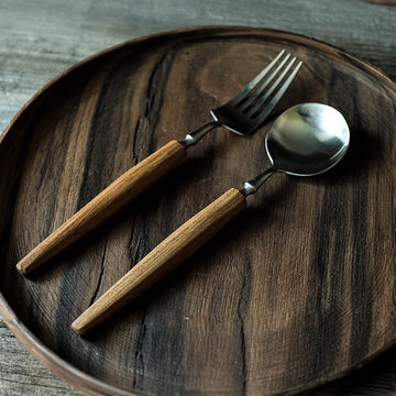 Handcrafted Wooden-Handled Cutlery (Spoon and Fork)