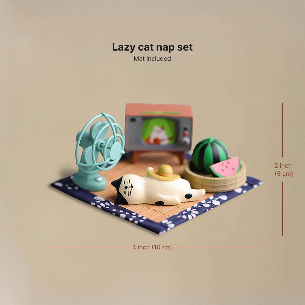 Lazy Summer Cat Miniature Set