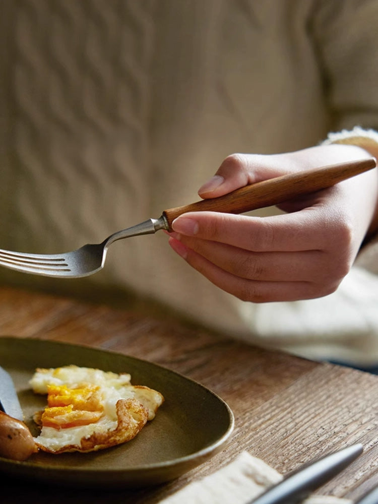 Handcrafted Wooden-Handled Cutlery (Spoon and Fork)