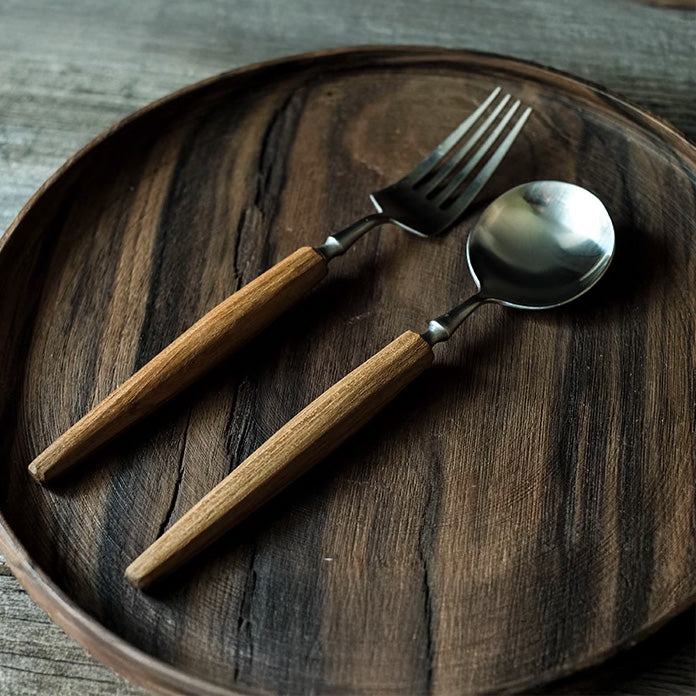 Handcrafted Wooden-Handled Cutlery (Spoon and Fork)