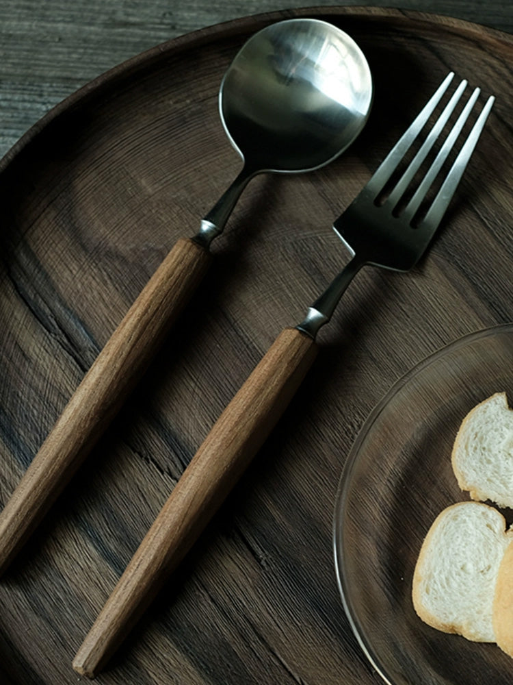 Handcrafted Wooden-Handled Cutlery (Spoon and Fork)