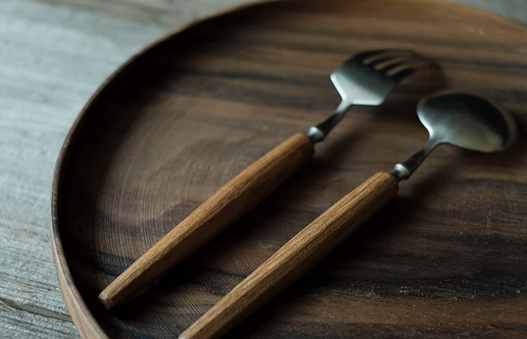 Handcrafted Wooden-Handled Cutlery (Spoon and Fork)