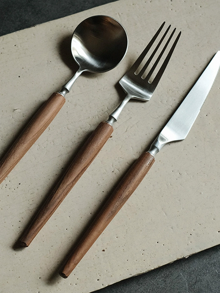 Handcrafted Wooden-Handled Cutlery (Spoon and Fork)