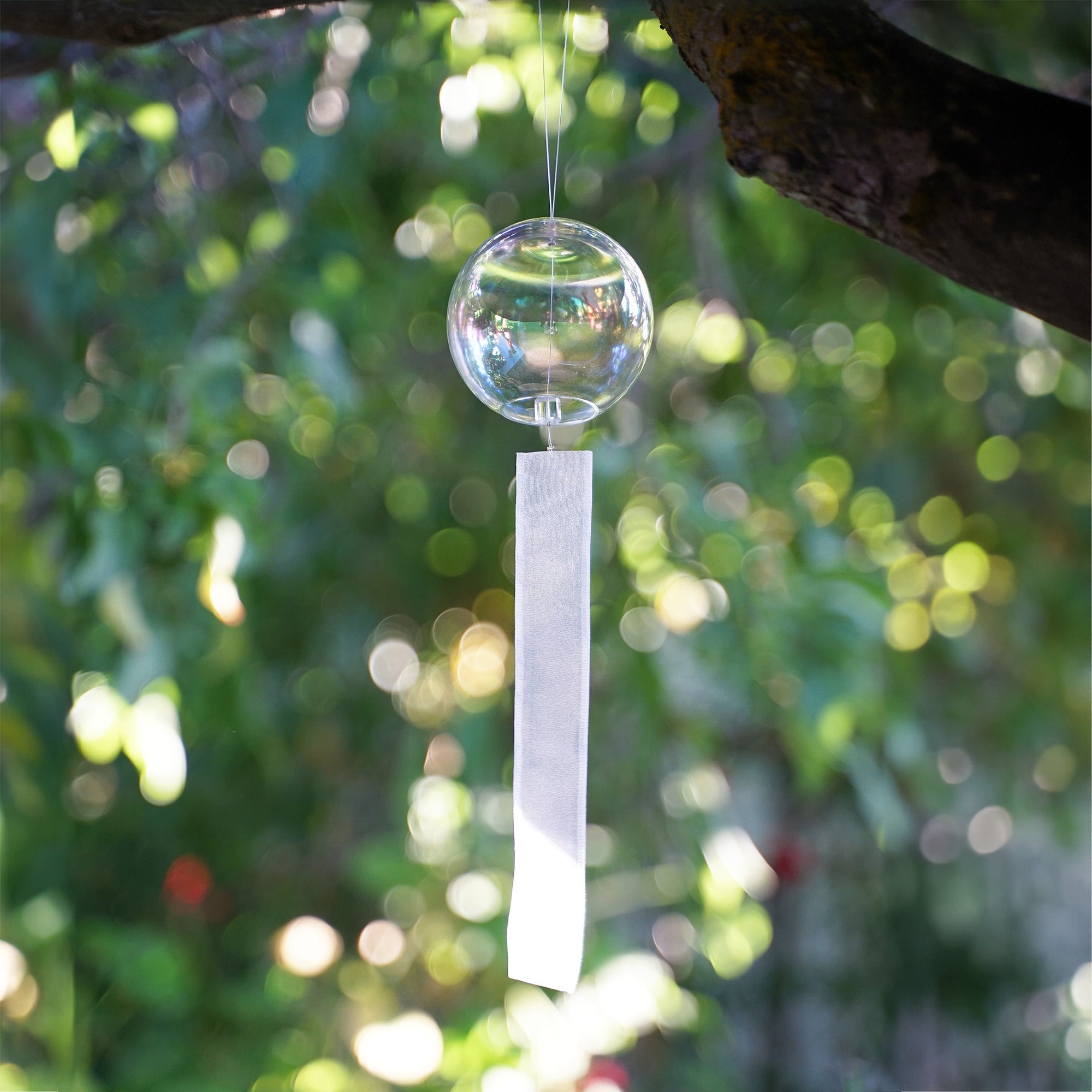Handblown Rainbow Glass Wind Chime