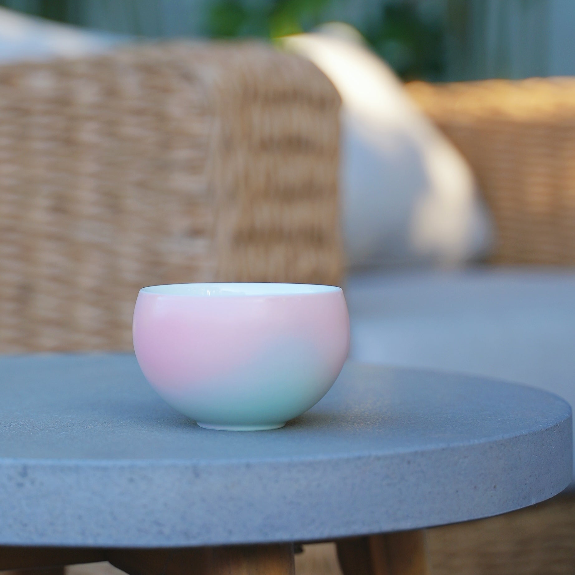 Gradient Ceramic Round Cup (Artisan Designed and Hand Finished)