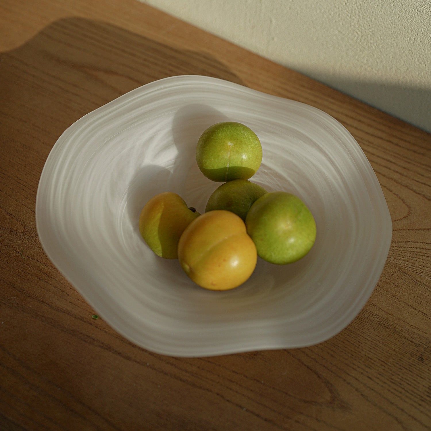 Wavy Frost Glass Salad and Fruit Plate