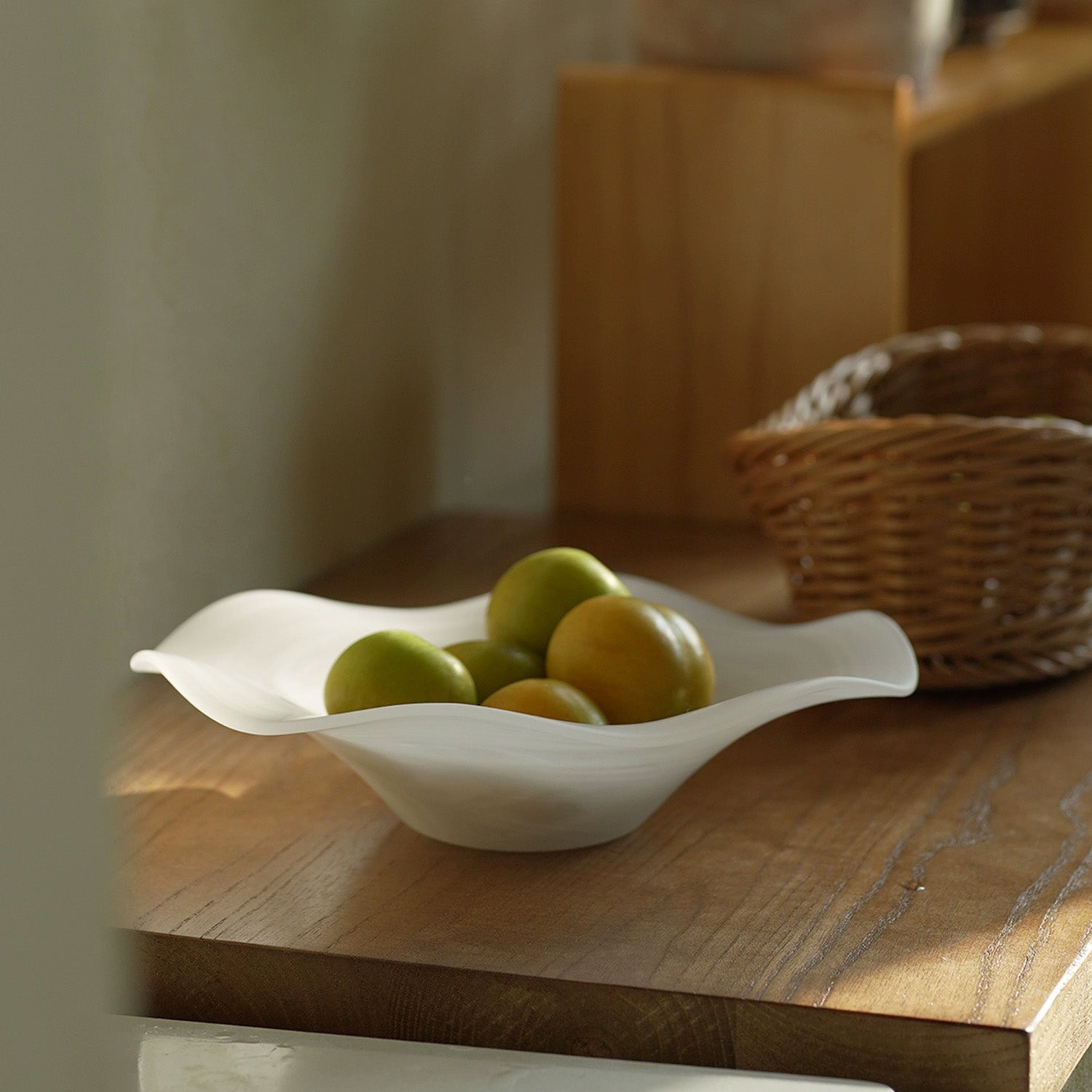 Wavy Frost Glass Salad and Fruit Plate