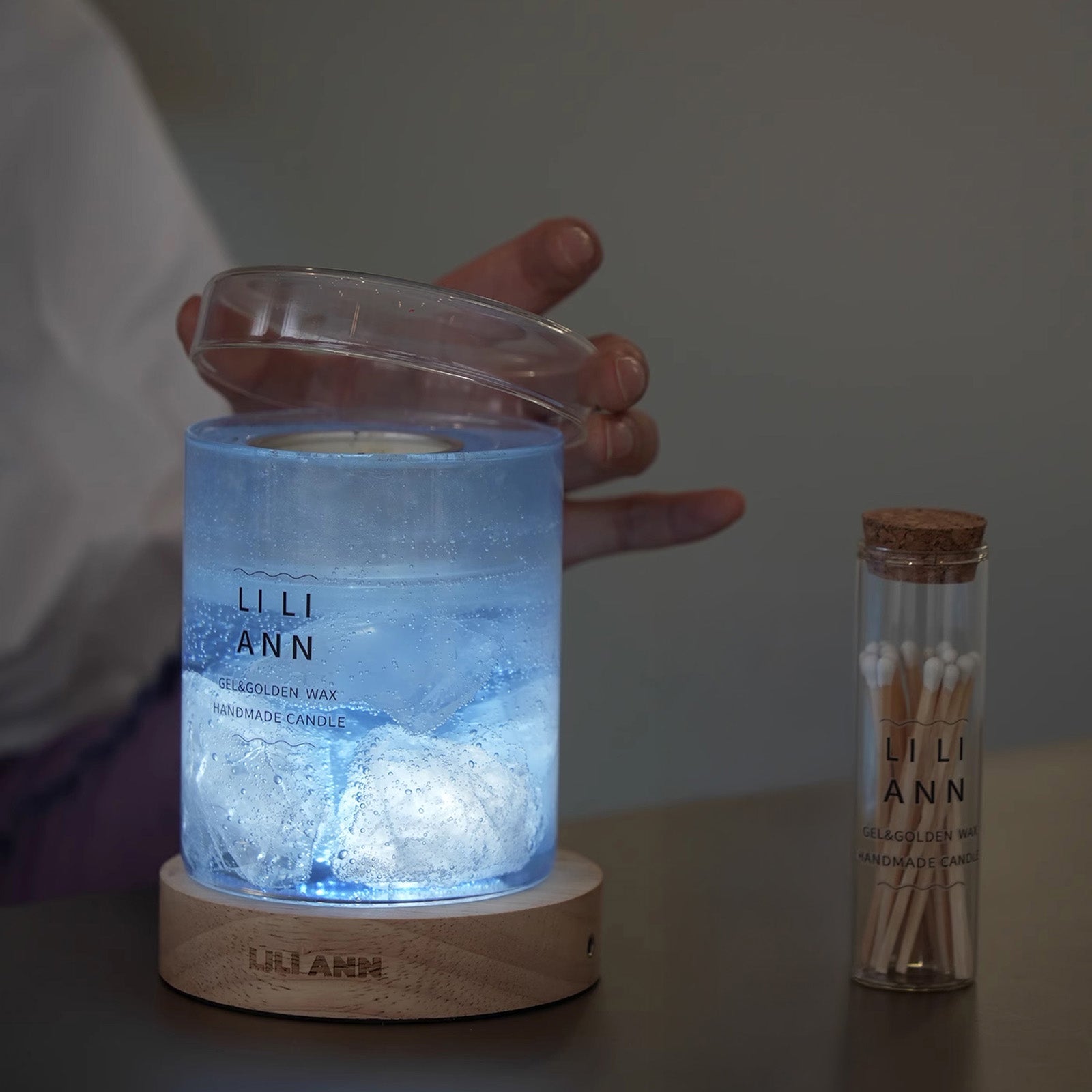 Handmade Crystal Candle Set (Glacier Monologue)